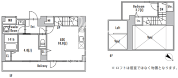グランパセオ上野毛 502 間取り図