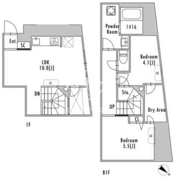 グランパセオ上野毛 101 間取り図
