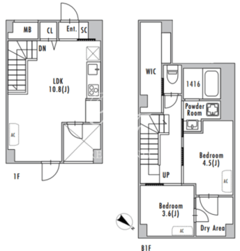 グランパセオ上野毛 104 間取り図