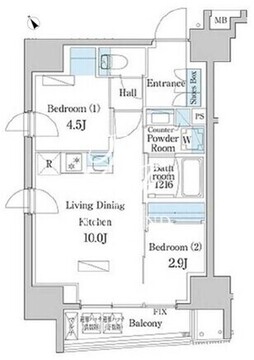 デュオフラッツ日本橋水天宮 601 間取り図