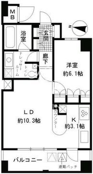 ガーネットコート四谷 1005 間取り図
