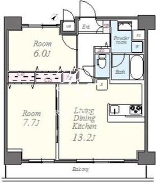 コンパル汐留 1303 間取り図