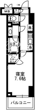 レジディア亀戸 1403 間取り図