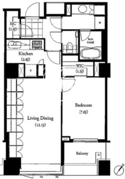 パークキューブ目黒タワー 1204 間取り図