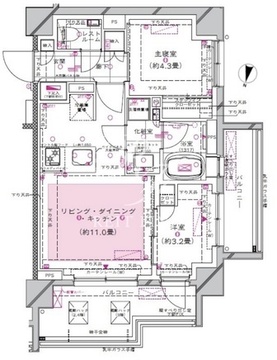 ディアナコート東北沢リビオ 305 間取り図