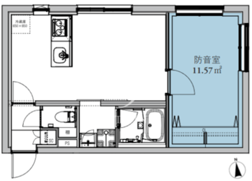 アスティーレスタジオ三軒茶屋 201 間取り図