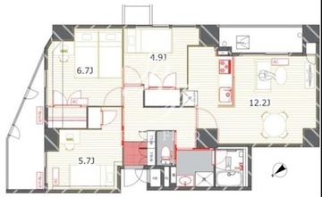 ティーズガーデン東陽町 702 間取り図