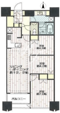 富久クロスコンフォートタワー 2709 間取り図