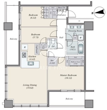 WORLD TOWER RESIDENCE 3805 間取り図