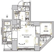 リルシア上野イースト 1102 間取り図