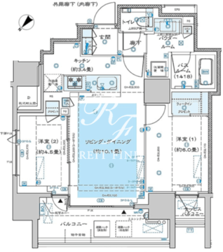 ディームス渋谷本町 1201 間取り図