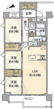 クレヴィア西馬込 201 間取り図