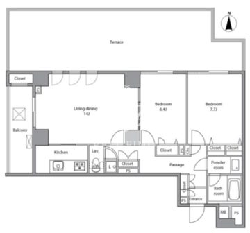 フレッシア永田町 101 間取り図
