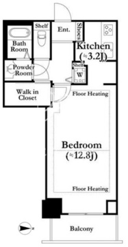 河田町ガーデン 1-302 間取り図