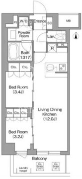 コンフォリア・リヴ大森西 508 間取り図