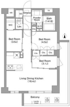 コンフォリア・リヴ大森西 316 間取り図