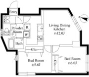 グランパセオ祐天寺 E-101 間取り図
