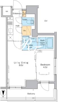 プラウドフラット木場2 1110 間取り図
