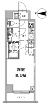 エスレジデンス三田慶大前 402 間取り図