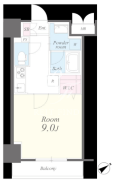 コンパル汐留 303 間取り図
