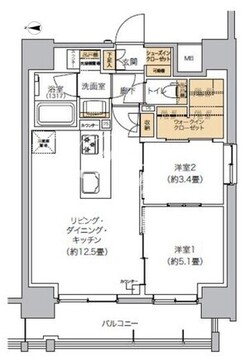 リビオメゾン芝浦 407 間取り図