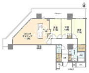 豊洲シエルタワー 1801 間取り図