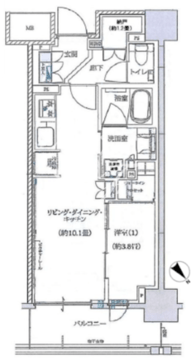 ブリリア月島四丁目 708 間取り図