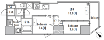 グランパセオ蔵前2 501 間取り図