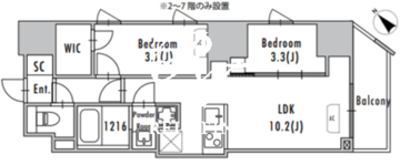 グランパセオ蔵前2 1302 間取り図