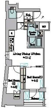 ブリリアイスト墨田曳舟 301 間取り図