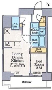 クレストコート門前仲町 501 間取り図