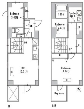 グランパセオ上野毛 105 間取り図
