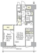 ザ・パークハビオ神楽坂レジデンスサウス 201 間取り図