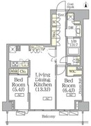 ザ・パークハビオ神楽坂レジデンスサウス 404 間取り図