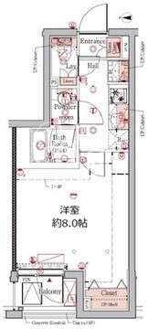 プレール・ドゥーク赤塚 202 間取り図
