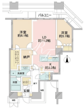 富久クロスコンフォートタワー 5017 間取り図