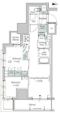 ワンルーフレジデンス中野南台 201 間取り図