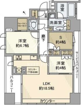 グランスイート千代田麹町 4階79.92㎡ 間取り図