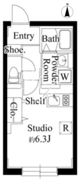 エクサム旗の台2 203 間取り図