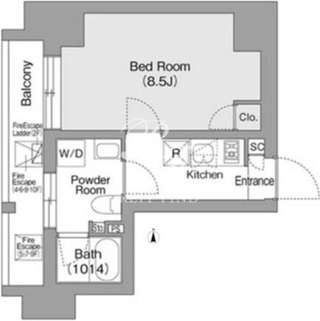 コンフォリア・リヴ森下ＭＵＴＩＯ 403 間取り図
