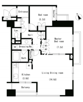 パークアクシス南麻布 406 間取り図