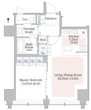 ラ・トゥール飯田橋 902 間取り図