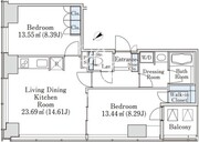プラティーヌ新宿新都心 1704 間取り図