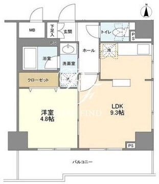 ワンルーフフラット戸越 1002 間取り図