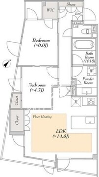 ルミークスイート恵比寿 302 間取り図