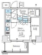 リビオメゾン東北沢 407 間取り図