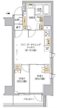 リビオメゾン新宿ウエスト 802 間取り図