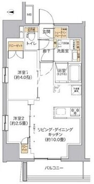 リビオメゾン新宿ウエスト 401 間取り図