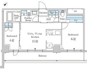 パークアクシス下北沢 609 間取り図