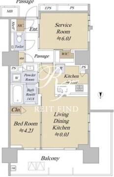 アクシルコート早稲田 305 間取り図